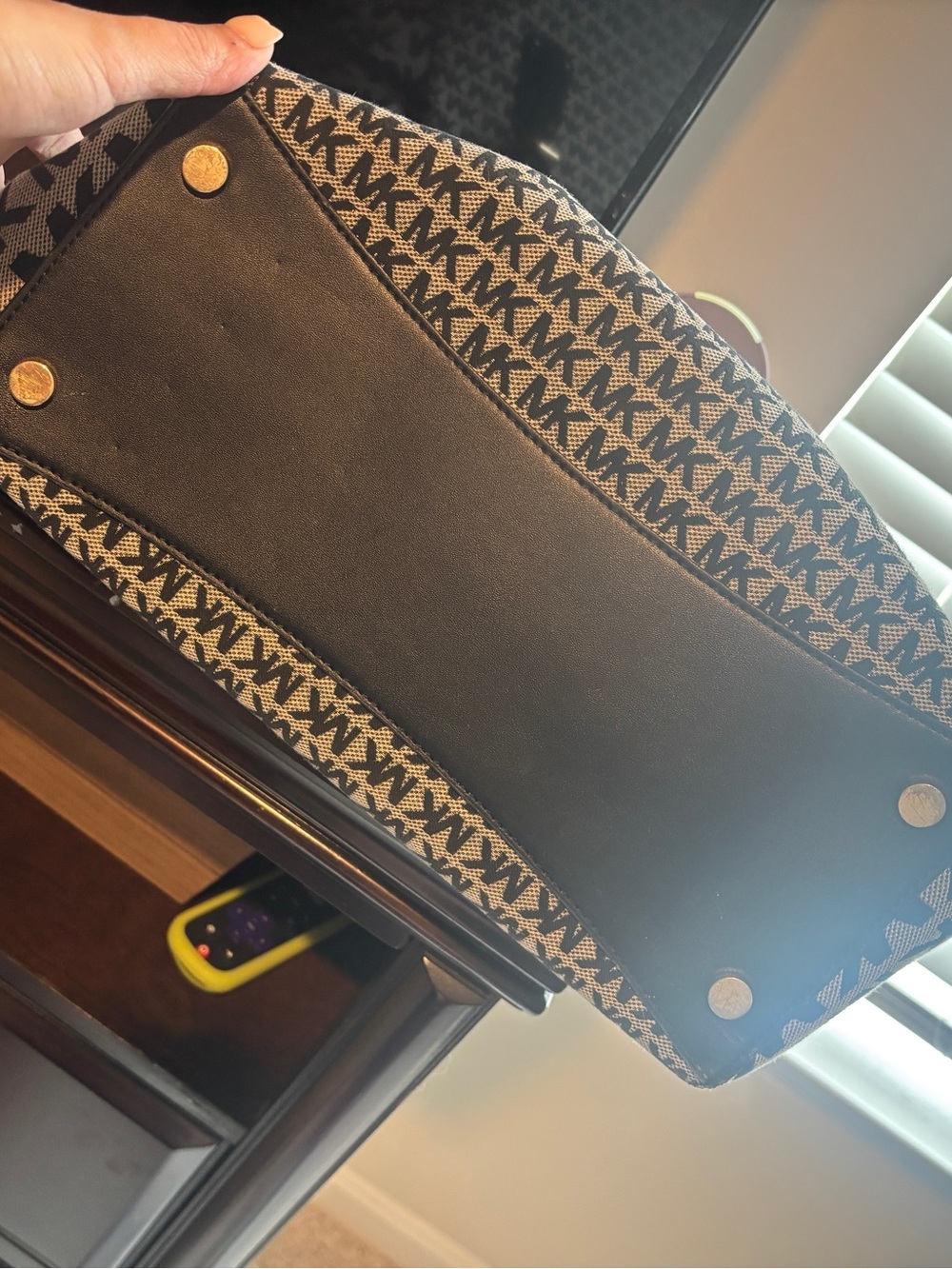 Michael Kors Black and Ivory MK Signature Tote - Picture 5 of 5